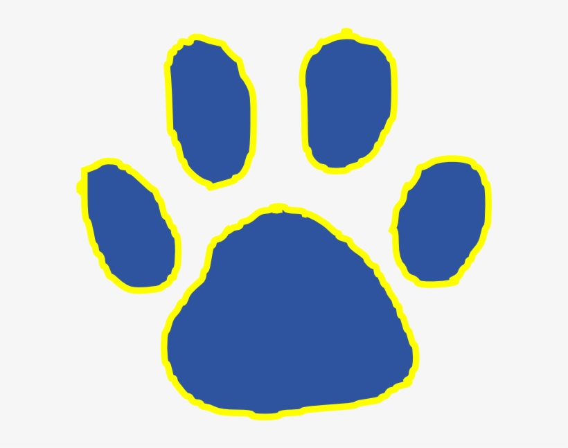 Tiger Paw - Paw Print Blue And Gold, transparent png download