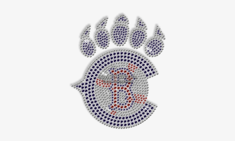 Custom Best Sparkling Baseball And Blue Paw Print Diamante - Circle, transparent png download