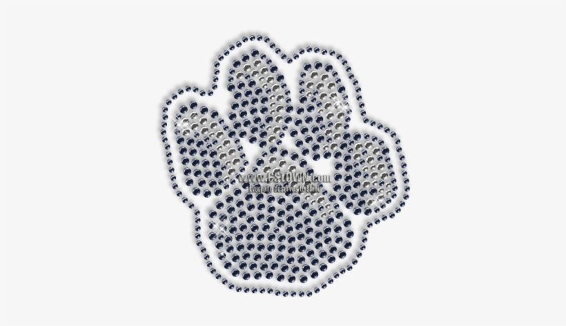 Sparkling Blue Rhinestone Paw Iron On Motif - Emblem, transparent png download