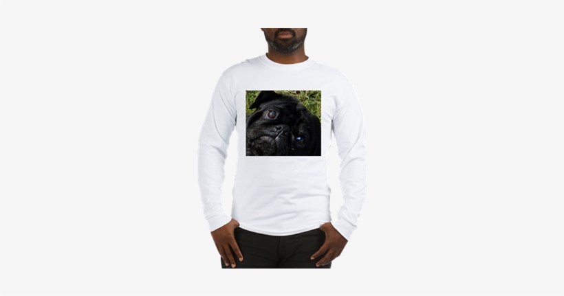 Eyes Black Pug Ls Long Sleeve T-shirt Black Pug, Long - Madarchod T Shirt, transparent png download