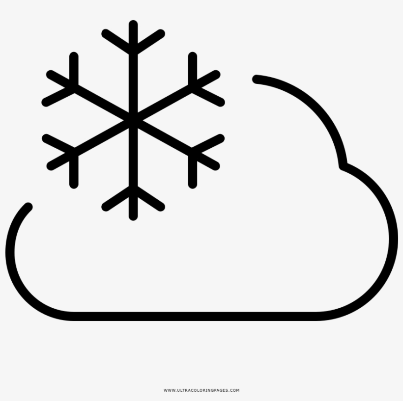 Snow Cloud Coloring Page - Cool Icon, transparent png download