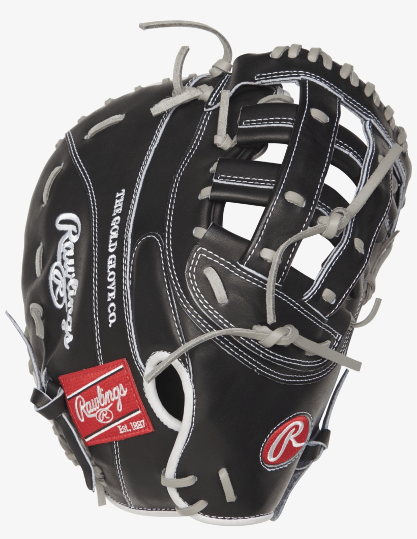 Black And Grey Rawlings Heart Of The Hide First Base - Baseball Glove, transparent png download