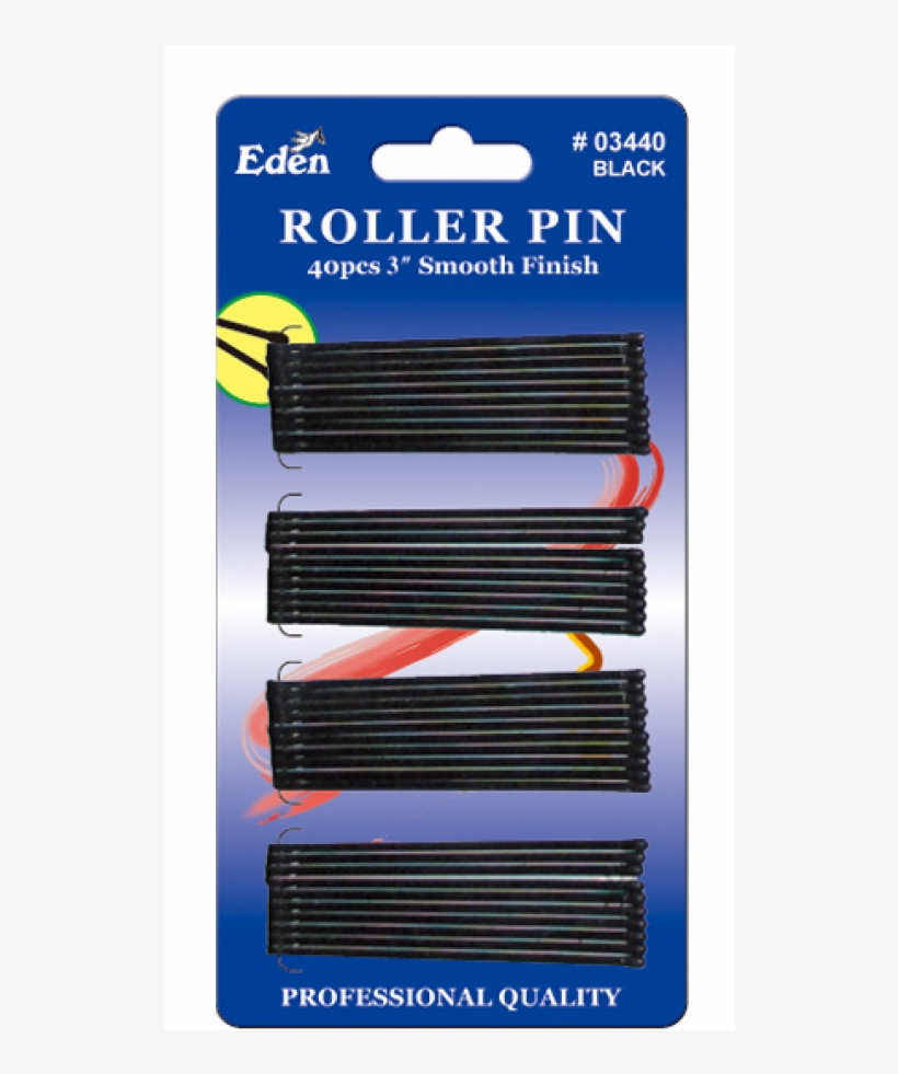 Eden 3" Black Roller Pins - 40 Pcs. (03440), transparent png download