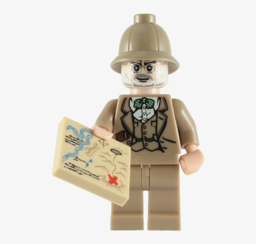 Lego Henry Jones Senior Minifigure With Grail Map - Minifig Lego Indiana Jones, transparent png download