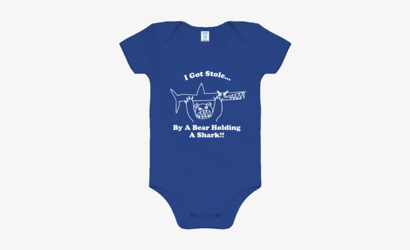 Bear Holding A Shark Onesie - Baby Oncesie Transparent Background, transparent png download