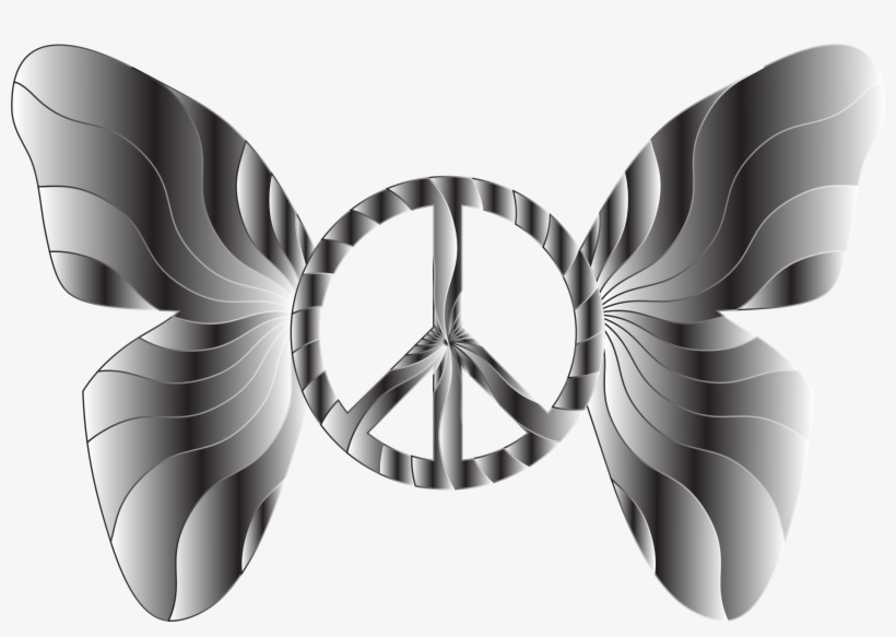 This Free Icons Png Design Of Groovy Peace Sign Butterfly, transparent png download