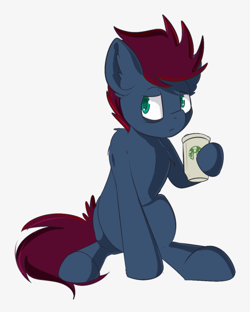 Beardie, Bags Under Eyes, Coffee, Cup, Hoof Hold, Male, - Cartoon, transparent png download