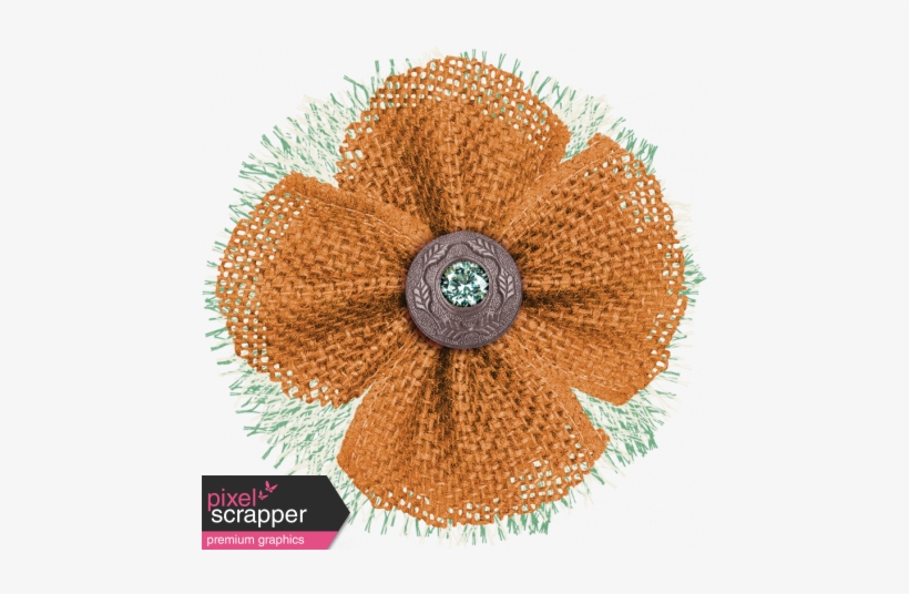 Fall Flurry Burlap And Tulle Flower - Digital Scrapbooking, transparent png download