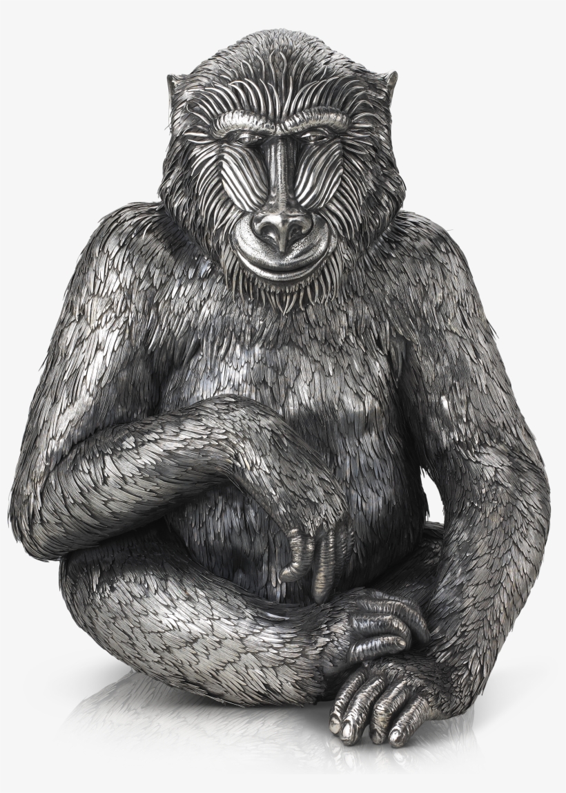 Buccellati - Animals - Baboon - Silver - Statue, transparent png download