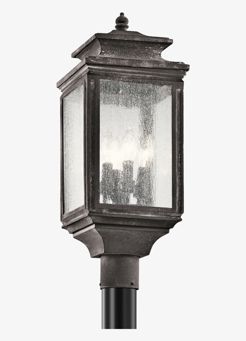 Kic 49506wzc 4x60c Post Light Weathered Zinc - Kichler Four Light Weathered Zinc Post Light, transparent png download
