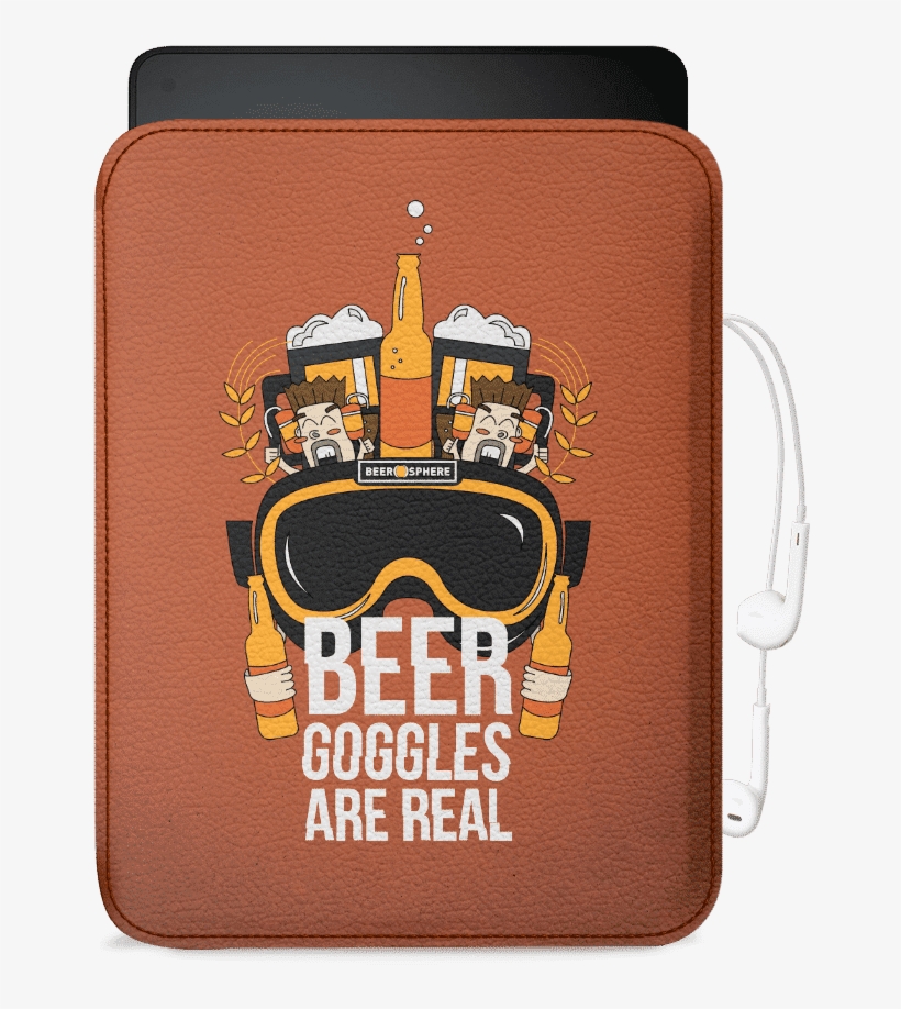 Dailyobjects Beer Goggles Real Real Leather Sleeve - Crest, transparent png download