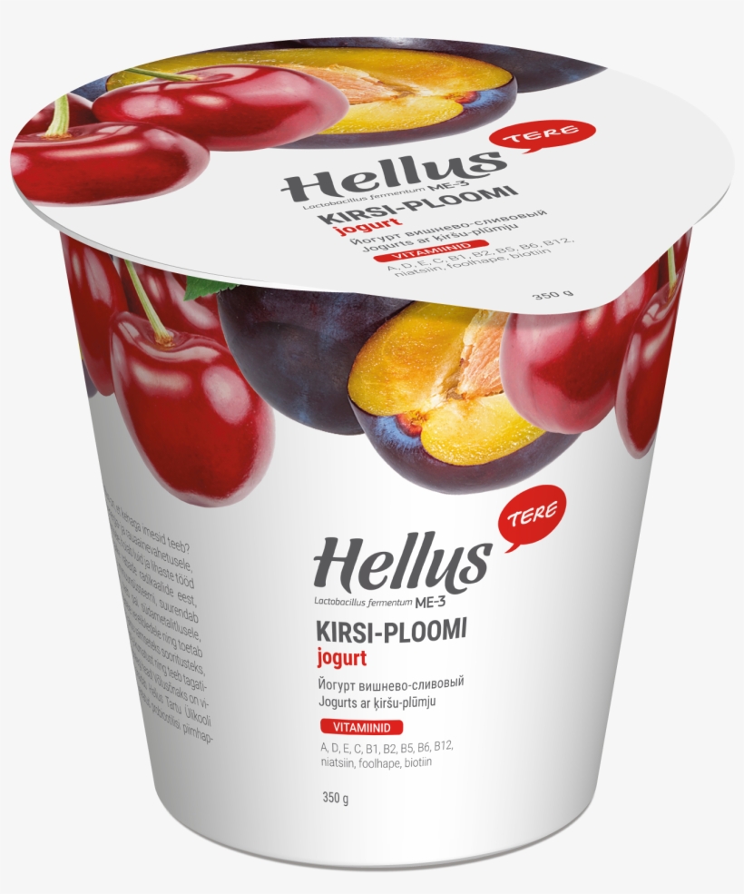 Milk, Sugar, Cherries 2%, Thickener , Gelatin, Plums - Yogurt, transparent png download