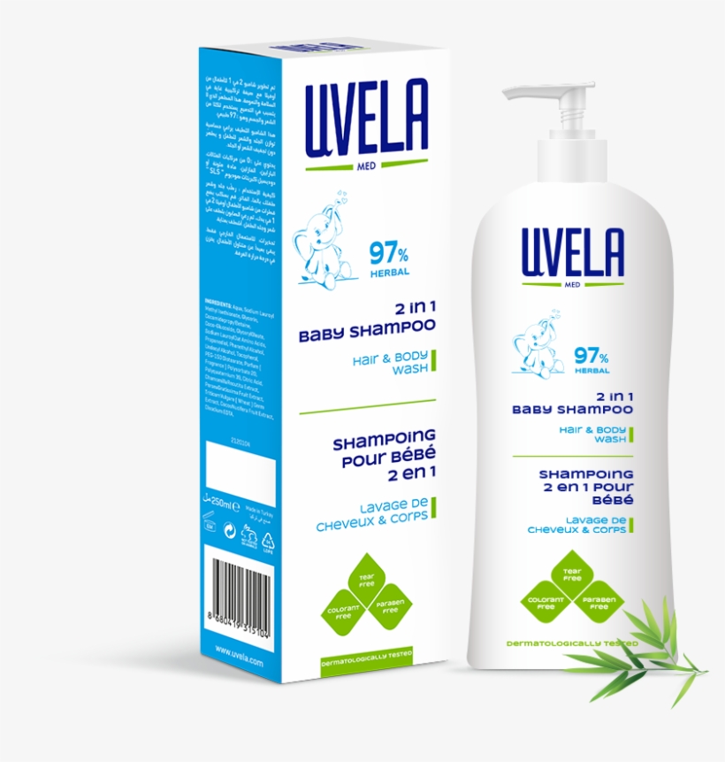 Uvela 2 In 1 Baby Shampoo- Hair & Body Wash - Uvela Baby, transparent png download