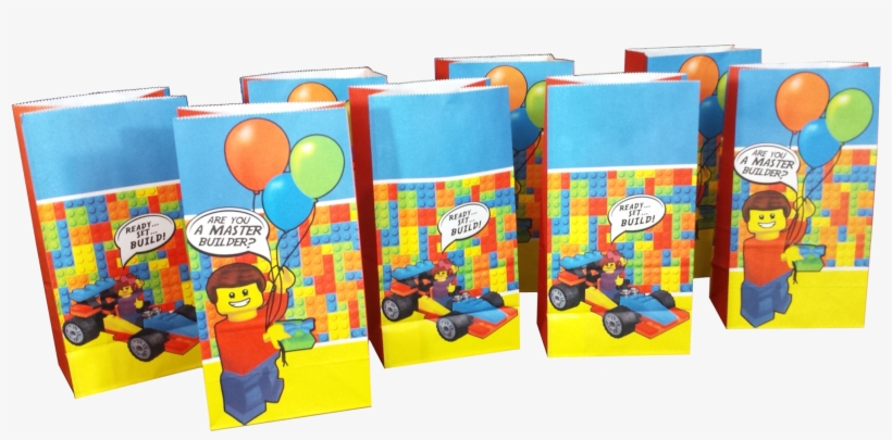 Goodie And Party Favor Bags For Brick Building-themed - Party Favors For Lego Themed Birthday Party (8 Pack), transparent png download