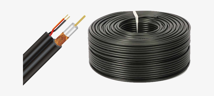Rg59u With Power Camera 2 In 1 Cable 100m - Rg 59 Coaxial Cable, transparent png download