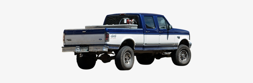 A Blue And White Pickup Truck Driving Away From You, - Car, transparent png download
