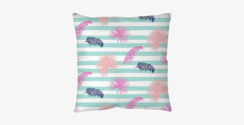Pink Banana Palm Leaves Seamless Vector Pattern On - Banana, transparent png download