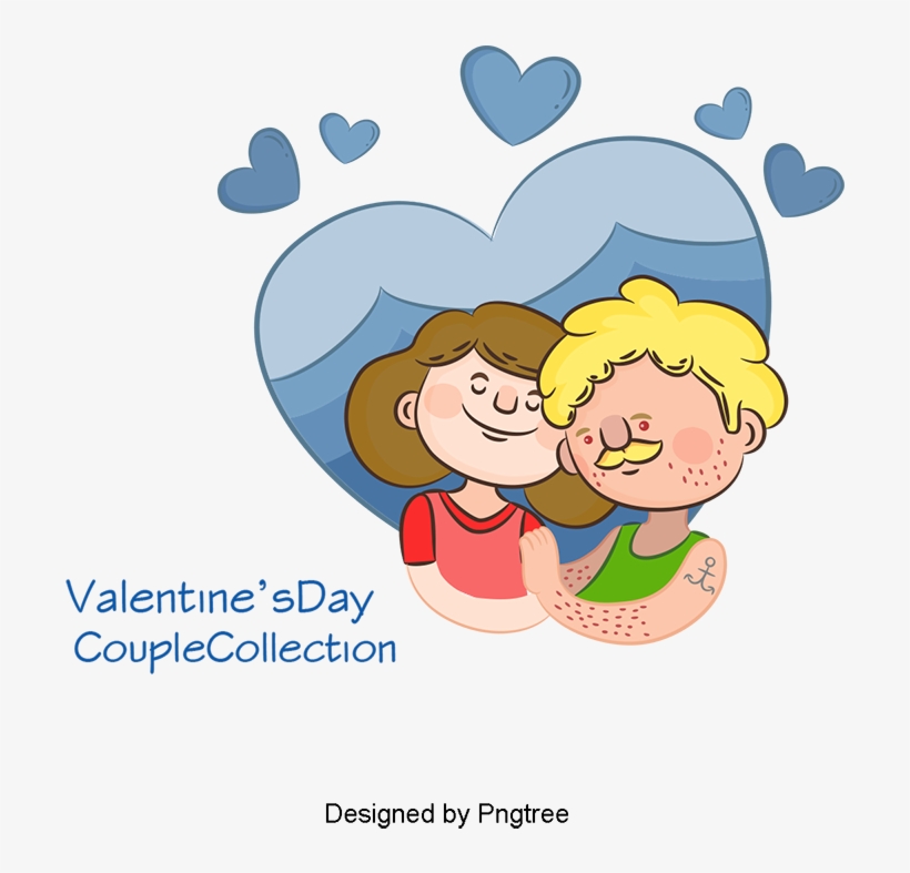 Vector Kissing Couple, Lovers, Cartoon Couple, Character - Vector Graphics, transparent png download