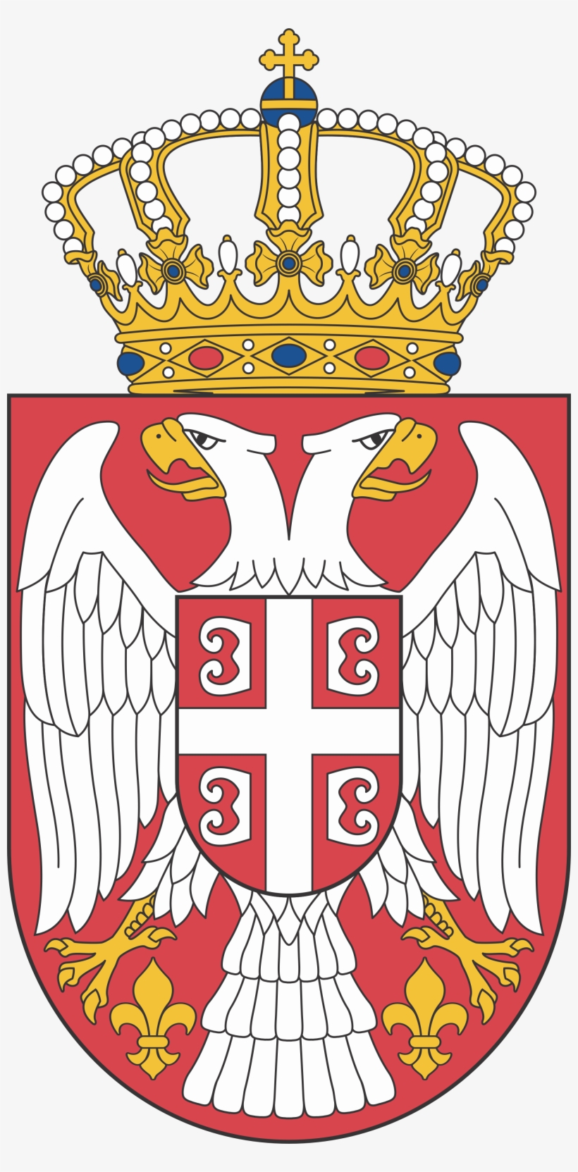 2000px-coat Of Arms Of Serbia Small - Serbia Coat Of Arms, transparent png download