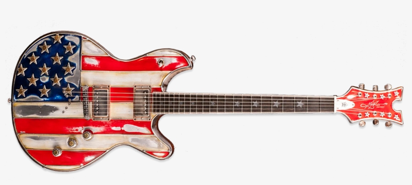 Mcswain Red White & Bullets - Red White Blue Electric Guitar, transparent png download
