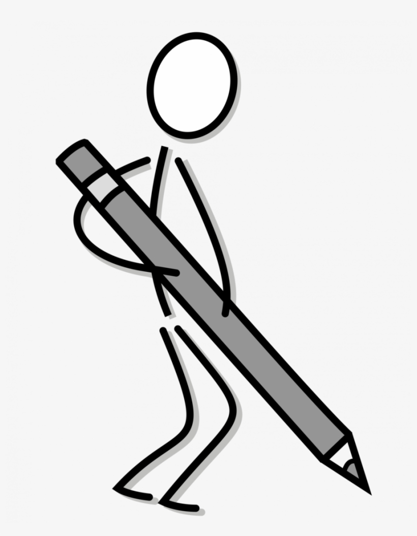 Download Stick Person Writing Transparent Clipart Stick - Stick Figures Writing Clipart, transparent png download