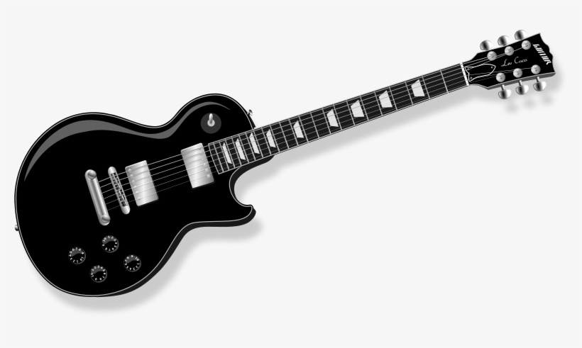 Free Lp Guitar Black - Music Instruments Electric Guitar, transparent png download