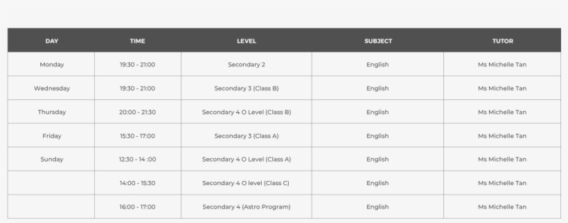 2018 English Class Schedule - Number, transparent png download