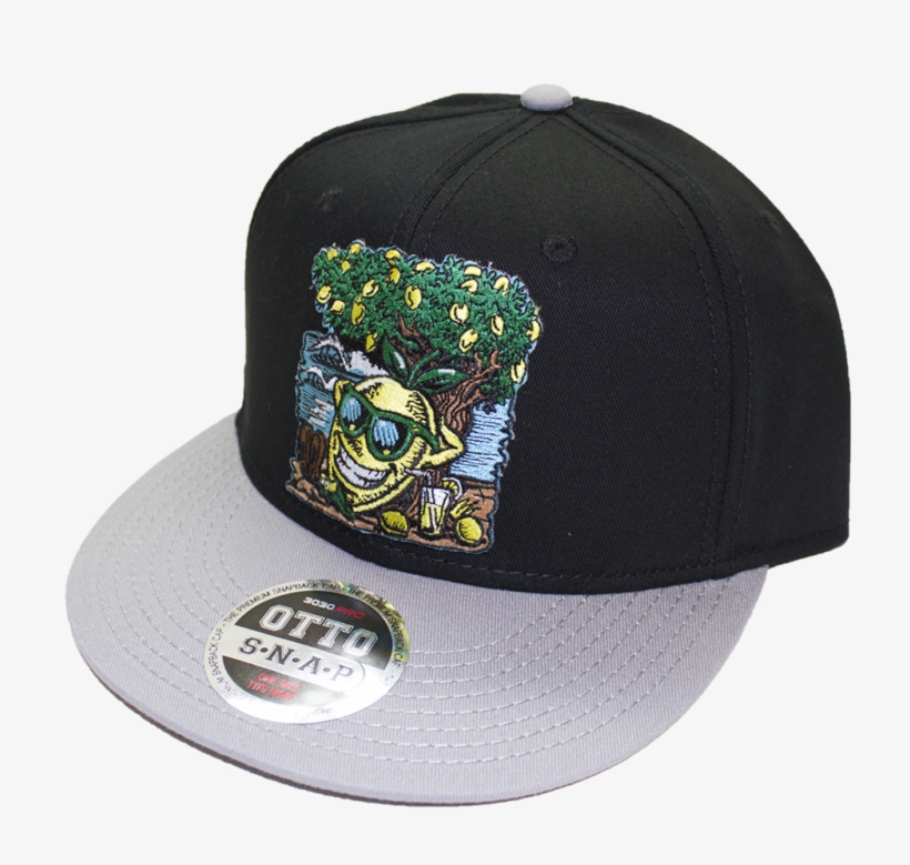 Lemon Life Beach Black With Grey Bill Snap Back Hat - Hat, transparent png download