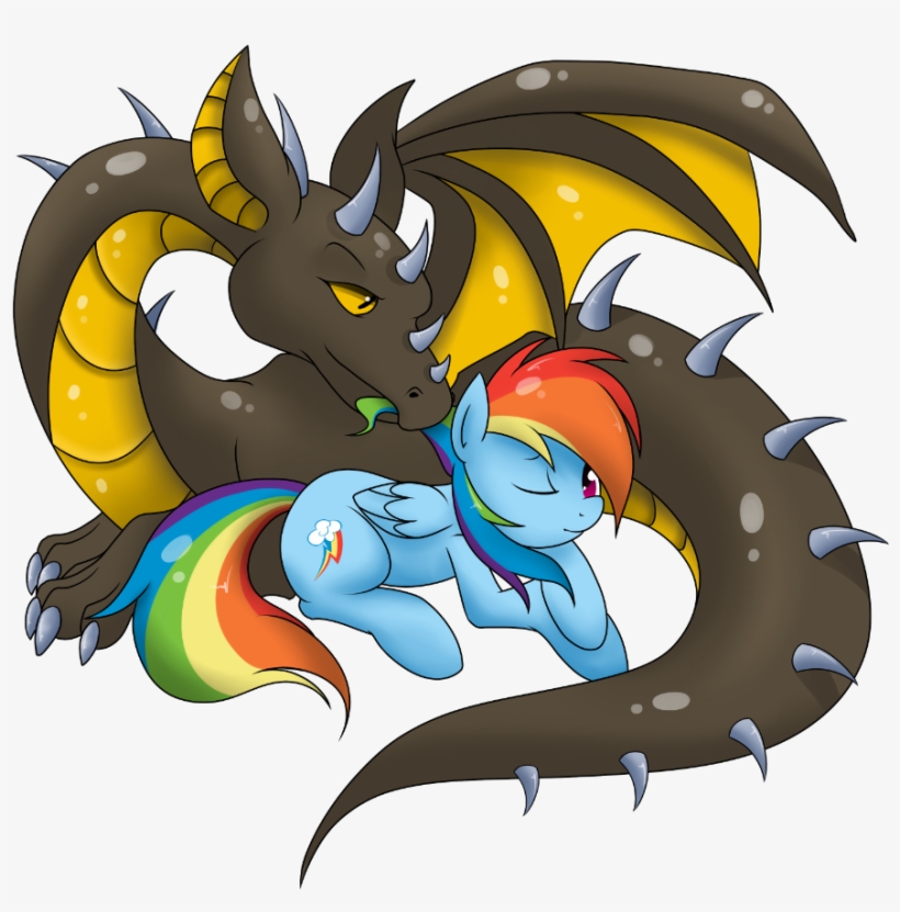 Grumblepluck, Cuddling, Dragon, Grooming, Hair Pulling, - Dark Rainbow Dash, transparent png download