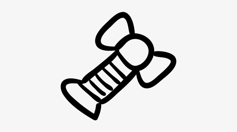 Toy Of Tail With Ribbon Bow Outline Vector - Icon, transparent png download