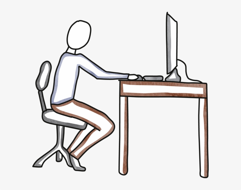 #9189760, Person Desk Computer - Computer Desk, transparent png download