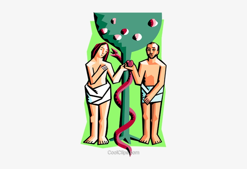 Adam And Eve Royalty Free Vector Clip Art Illustration - Adam And Eve Clipart, transparent png download