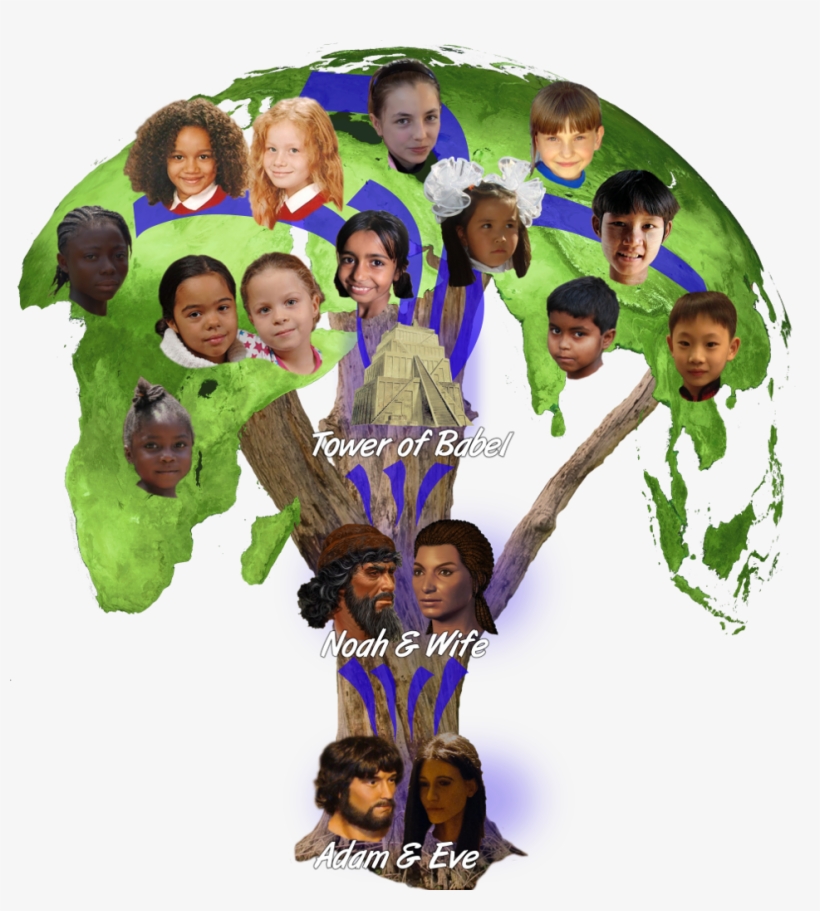 Ham, Japheth Were Dispersed At The Tower Of Babel, - Adam And Eve Race, transparent png download