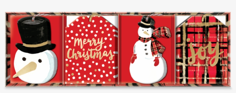 Playful Plaid Gift Tags - Snowman, transparent png download