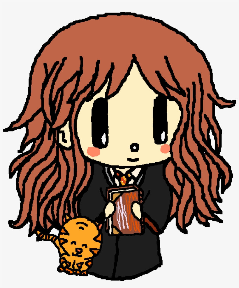 Hermione And Crookshanks - Drawing, transparent png download
