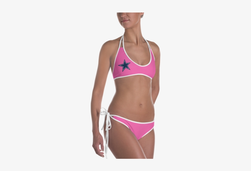 Dallas Football Pink With Star Bikini - Yellow Red Polka Dot Bikini, transparent png download