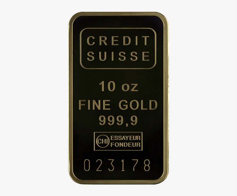 10 Oz Gold Bar Credit Suisse - Ounce, transparent png download