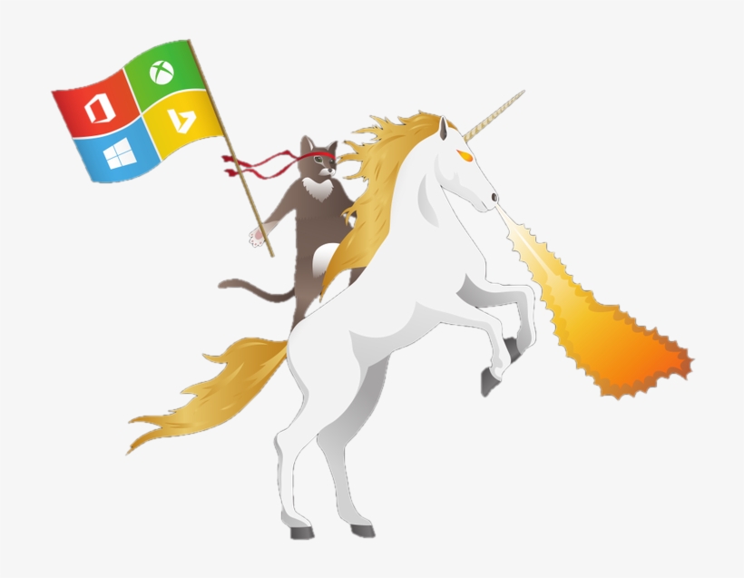 Link To Ninjacatunicorn With Transparent Background - Cat On Unicorn Microsoft, transparent png download