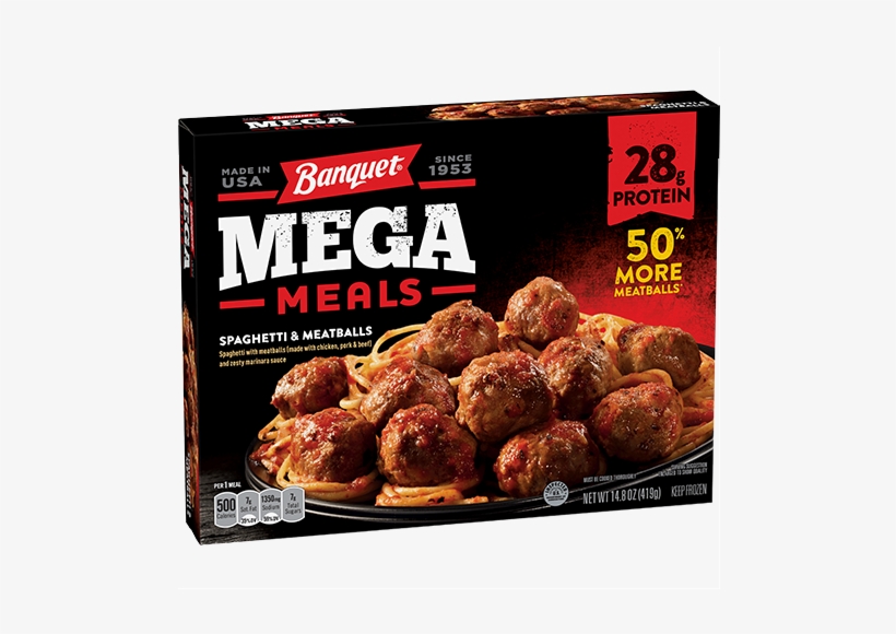 Spaghetti & Meatballs - Banquet Mega Bowls Chicken Fajita, transparent png download