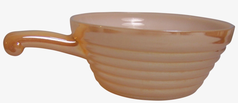 Fire King Copper Tint Peach Lustre Soup Bowl Handle - Fire-king, transparent png download