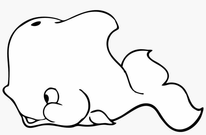 Cute Whale Black White Line 1979px 116 - Whale Clip Art, transparent png download