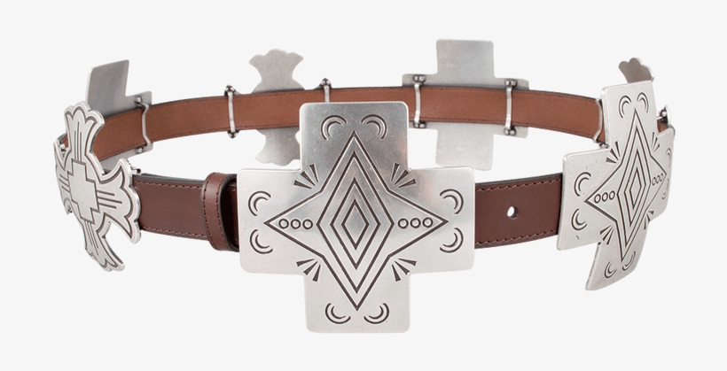 Silver Cross Concho Belt - Buckle, transparent png download