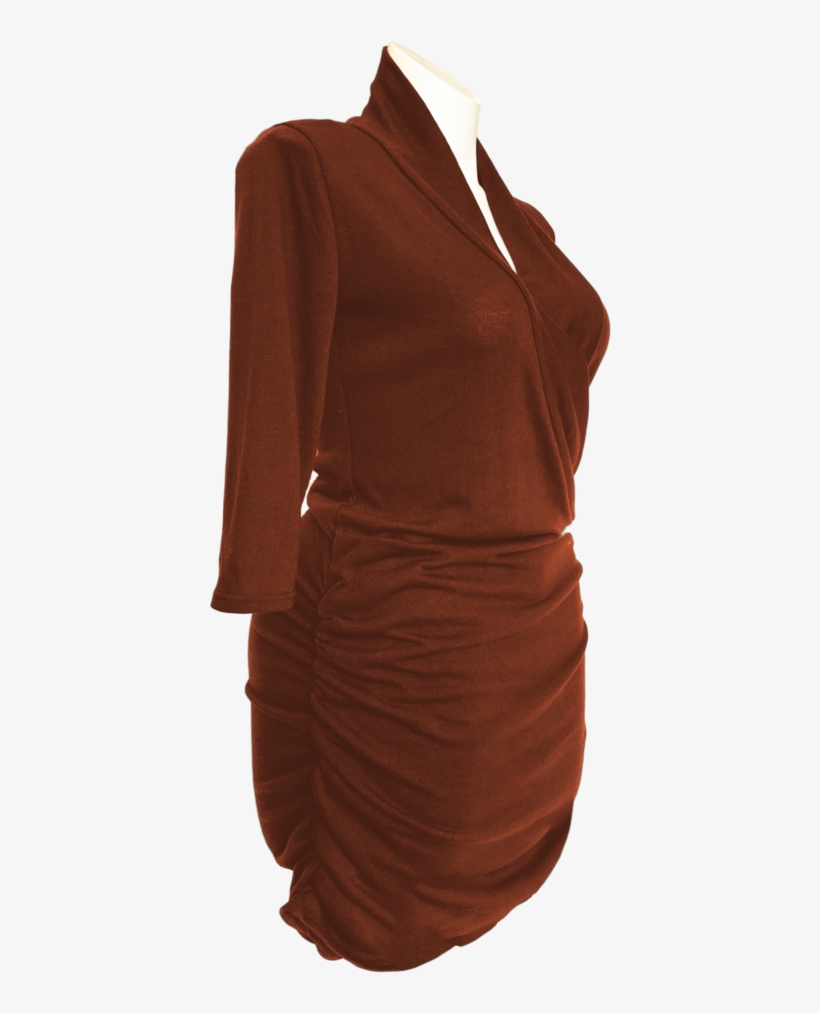 Criss Cross Ruched Sweater Dress Tunic - Dress, transparent png download