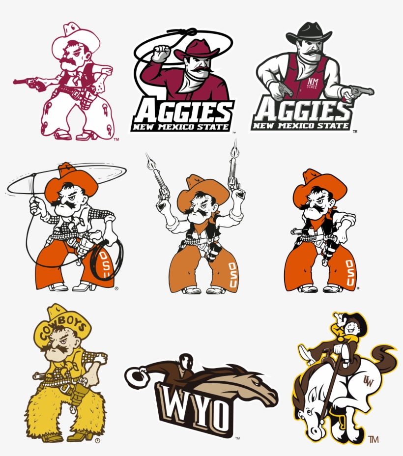 College Cowboy Logo 2 By Joy - Colleges With A Cowboy Logo, transparent png download