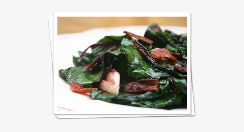 Wilted Beet Greens With Bacon And Garlic - Spinach Salad, transparent png download
