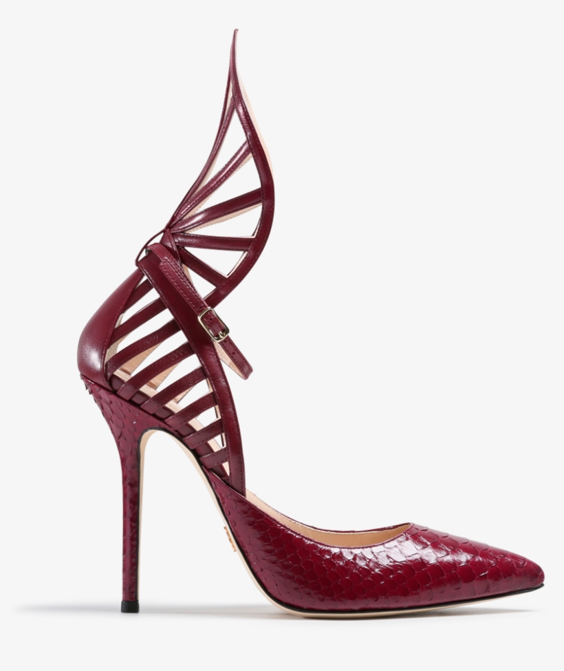 Available In A Variety Of Satin Finishes And Exotic - Fan Pump Ralph Russo Red, transparent png download