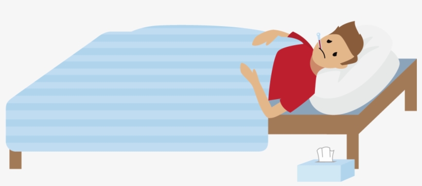 Person Looking Sick Lying In Bed - Bed, transparent png download