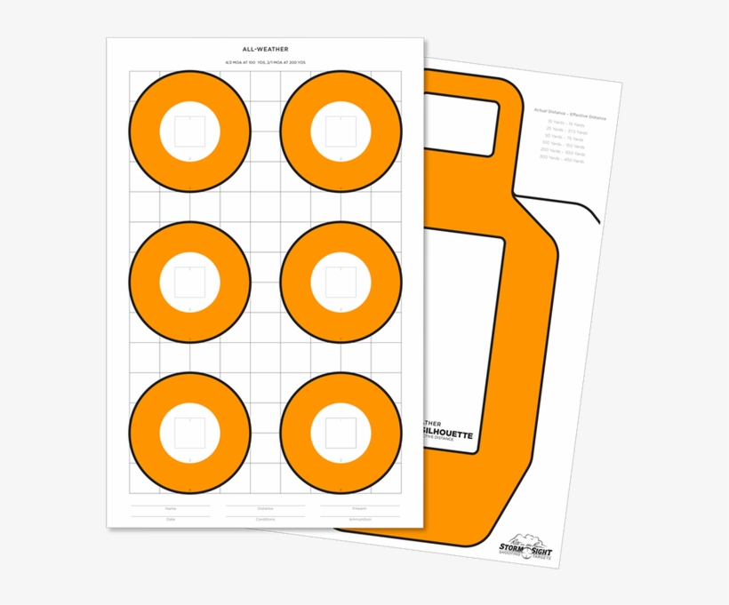 Rite In The Rain Long-range Silhouette & Bullseye Target - Circle, transparent png download