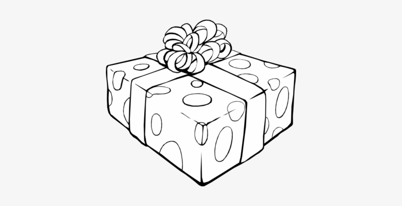 Drawing Christmas Gift Line Art - Srecan Rodjendan Na Nemackom, transparent png download