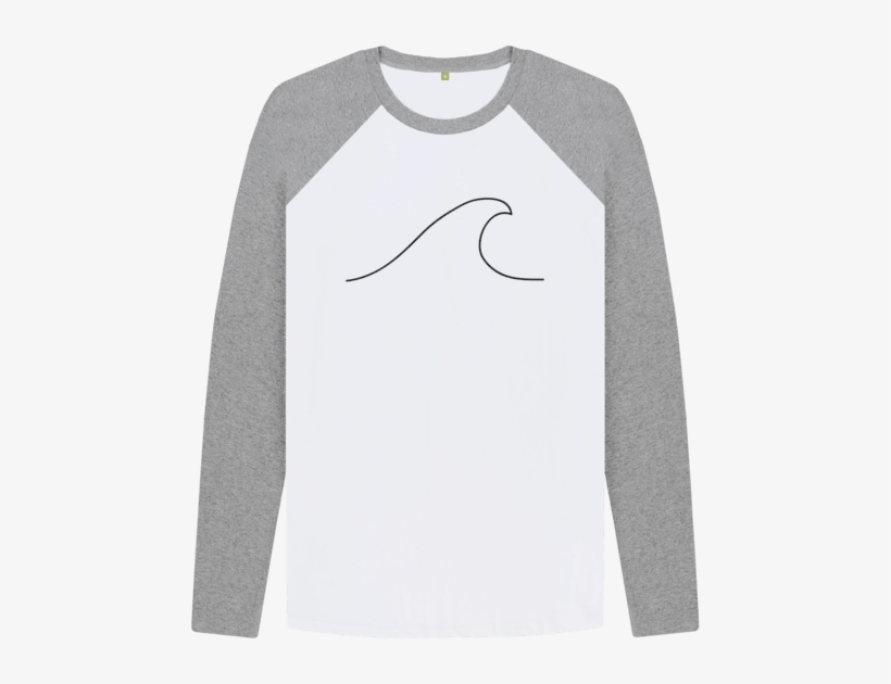 Athletic Grey White Wave Baseball T Shirt - Raglan Sleeve, transparent png download